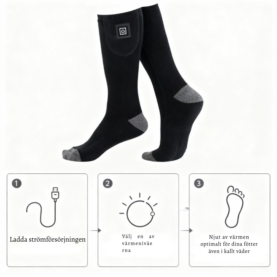 VärmeFot – Uppvärmda strumpor med justerbar värme