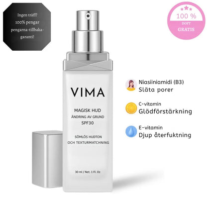 Vima – Anpassande foundation med naturlig finish och SPF 30
