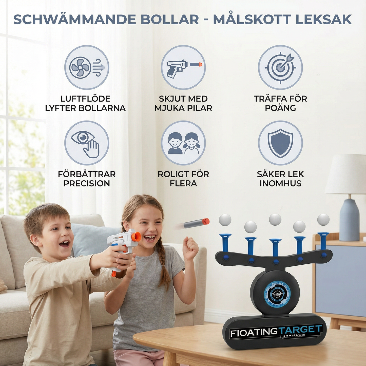 TräffLjus – Interaktivt precisionsspel med svävande bollar